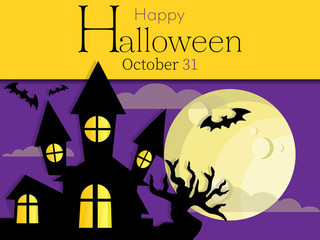 Halloween background with Happy Halloween text.