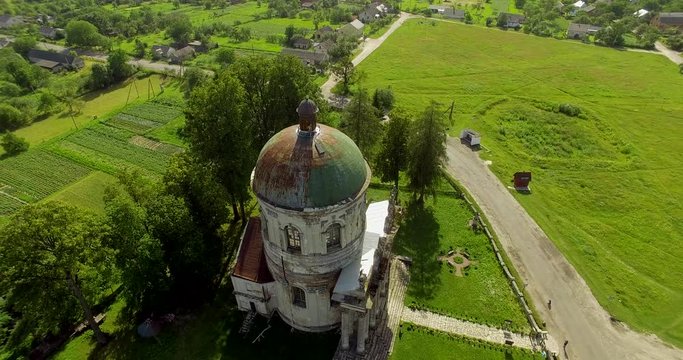 Pidhirtsi, Brody district, Lviv region,Ukraine. Aerial drone view