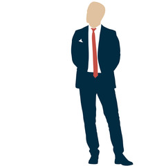 Silhouette businessman man in suit with tie on a white background