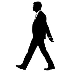 Silhouette businessman man in suit with tie on a white background