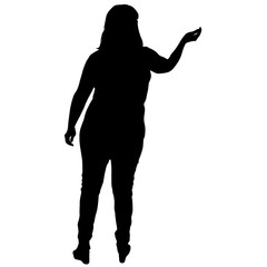 Silhouette of People Standing on White Background