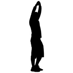 Fototapeta premium Silhouette of People Standing on White Background