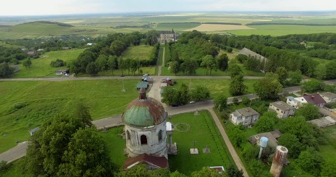 Pidhirtsi, Brody district, Lviv region,Ukraine. Aerial drone view