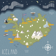 Vector map of Iceland