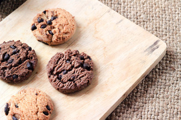 Chocolate chip cookies bakery  on Butcher Wood and Sack