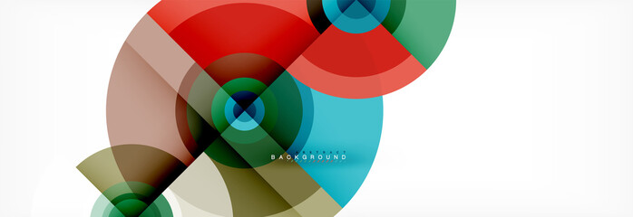 Fototapeta premium Round circles and triangles abstract background