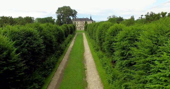Pidhirtsi, Brody district, Lviv region,Ukraine. Aerial drone view