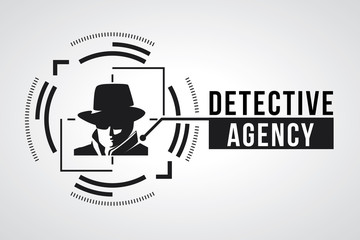 Detective agency badge design. Vector illustration