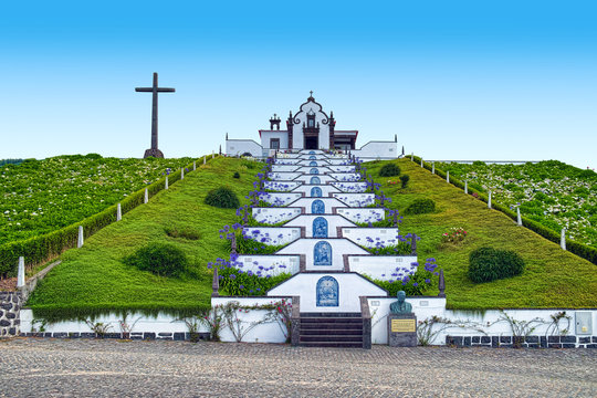 Our Lady of Peace Chapel (Portuguese: Ermida de Nossa Senhora da Paz), built in 18th century, located in Vila Franca do Campo town on Sao Miguel island of Azores, Portugal.