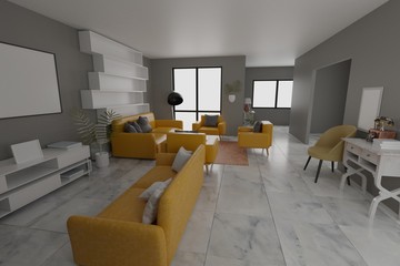 interior design 3d rendering 