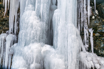 Icicles on Rock