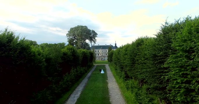 Pidhirtsi, Brody district, Lviv region,Ukraine. Aerial drone view