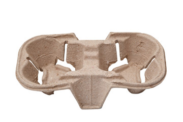 Container for fast food and drinks isolated on white. Recyclable materials. Cardboard, recycled