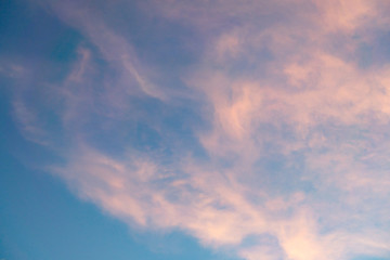 The sky is full of moving clouds. Feel free and enthusiastic. A beautiful color shade suitable for use as a background image.