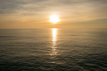 A beautiful sunrise in the calm sea