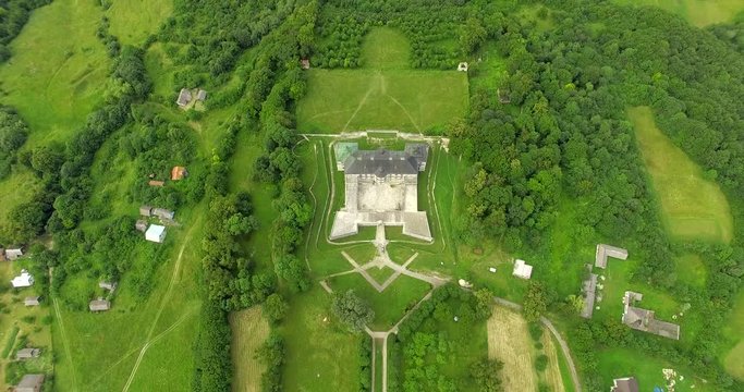Pidhirtsi, Brody district, Lviv region,Ukraine. Aerial drone view