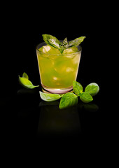 Gin Basil Smash cocktail