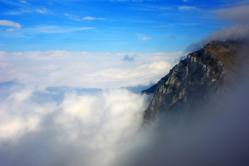 Clouds in the mountains