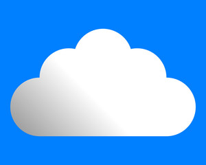 Cloud symbol icon - white gradient, isolated - vector