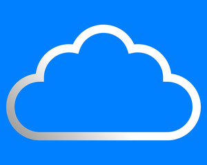 Cloud symbol icon - white gradient outline, isolated - vector