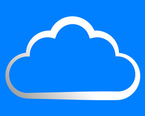 Cloud symbol icon - white gradient outline, isolated - vector