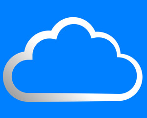Cloud symbol icon - white gradient outline, isolated - vector