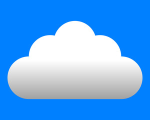Cloud symbol icon - white gradient, isolated - vector