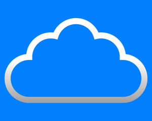 Cloud symbol icon - white gradient outline, isolated - vector