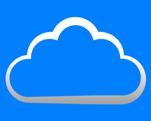 Cloud symbol icon - white gradient outline, isolated - vector