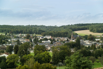 lanscape of small town in normandi