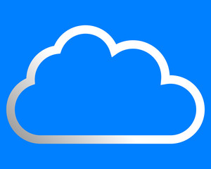 Cloud symbol icon - white gradient outline, isolated - vector