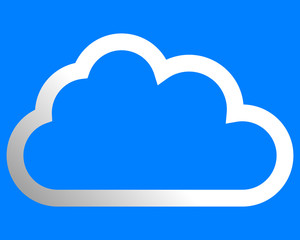 Cloud symbol icon - white gradient outline, isolated - vector