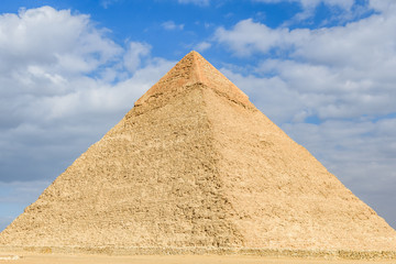The great pyramid of Khafre in Giza plateau. Cairo, Egypt