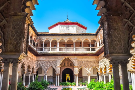 Seville Alcazar Courtyard, Spain