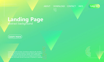Website landing page. Geometric background. 