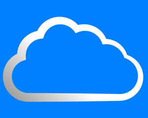 Cloud symbol icon - white gradient outline, isolated - vector
