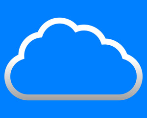 Cloud symbol icon - white gradient outline, isolated - vector