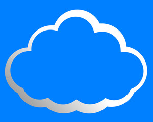 Cloud symbol icon - white gradient outline, isolated - vector