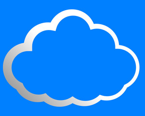 Cloud symbol icon - white gradient outline, isolated - vector