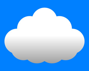 Cloud symbol icon - white gradient, isolated - vector