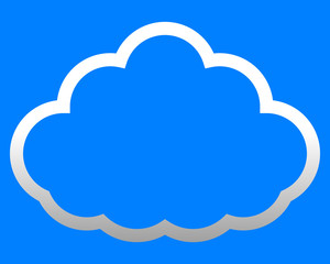 Cloud symbol icon - white gradient outline, isolated - vector