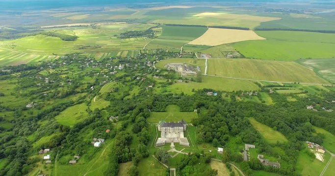Pidhirtsi, Brody district, Lviv region,Ukraine. Aerial drone view
