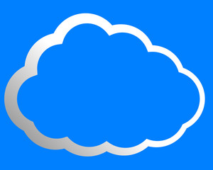 Cloud symbol icon - white gradient outline, isolated - vector