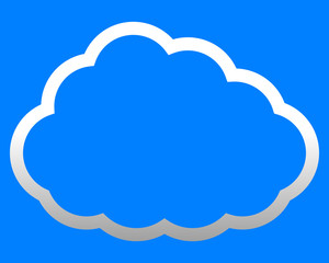 Cloud symbol icon - white gradient outline, isolated - vector
