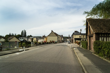Fototapeta na wymiar steet of small town in normandi