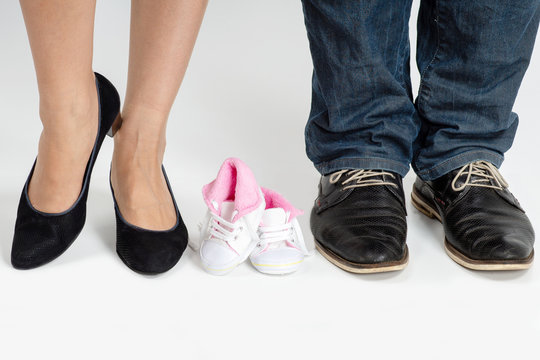 Family photo expecting a baby