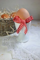 Easter chicken eggs - Easter composition.Easter Tradition - Selective focus