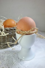 Easter chicken eggs - Easter composition.Easter Tradition - Selective focus