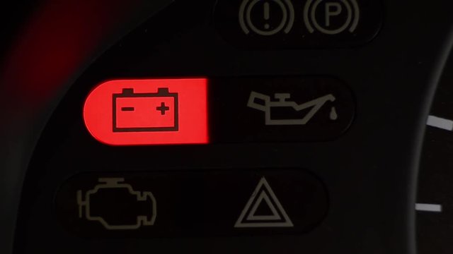 battery warning light in car dashboard