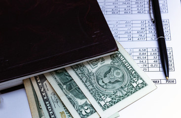 notebook, diary, book, calculator, financial report, American do